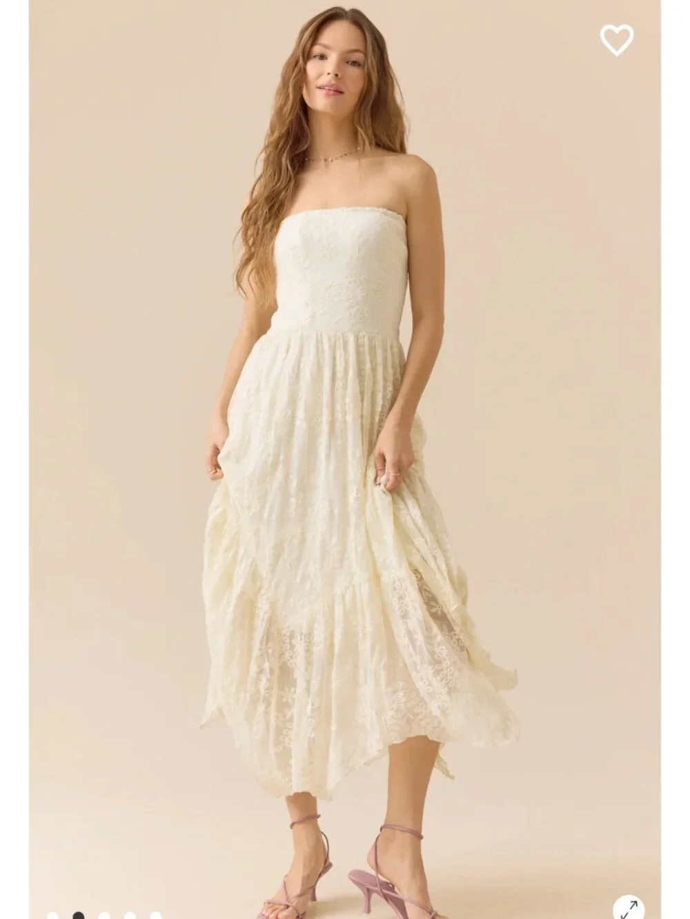 Jess Strapless Midi Dress Altar'd State Cream Dress NWT - Picture 1 of 5